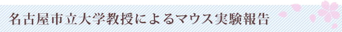 名古屋市立大学教授によるマウス実験報告